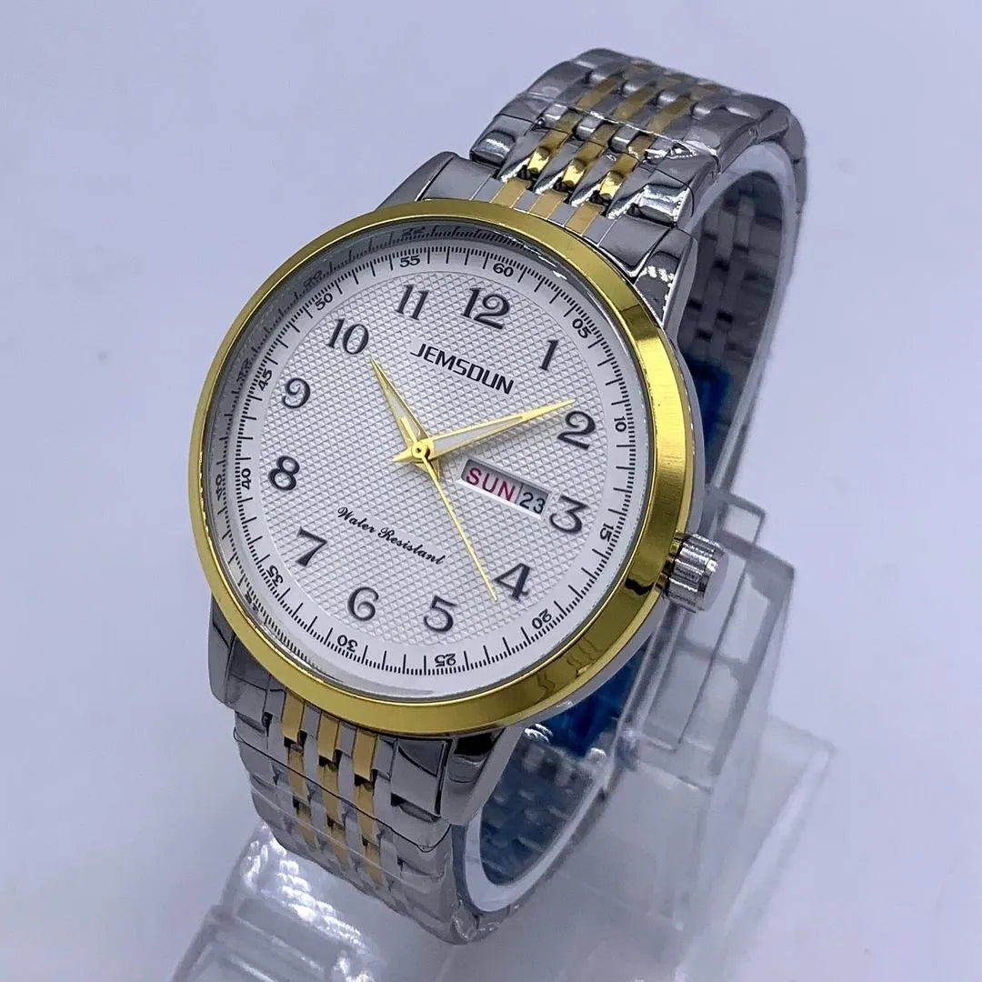 Jemsoun Classic Heritage: Two-Tone Luxury Watch (Automatic, Sapphire, Day-Date)