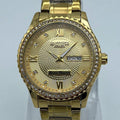 Guanqin Luxury Gold Diamond Watch – Crystal Bezel with Day-Date Display | Trendoraa Mart Elite Collection