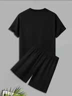1 Pc Men's Polyester Printed T-Shirt & Shorts Tracksuit